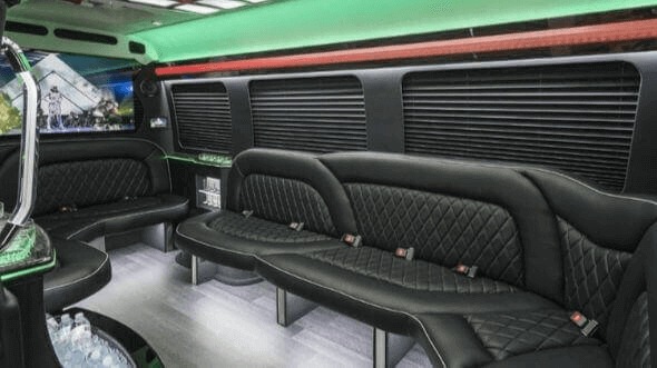 Interior of Petaluma Party Bus Company's 18 Passenger Party Bus in Petaluma