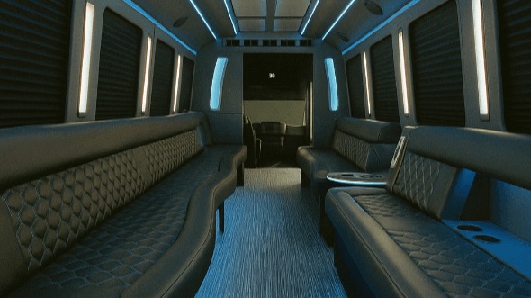 Interior of Fairfield Party Bus Company's 25 Passenger Party Bus in Fairfield