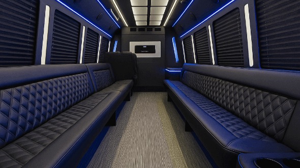 Interior of Novato Party Bus Company's 25 Passenger Party Bus in Novato