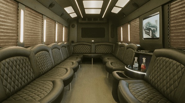 Interior of Vacaville Party Bus Company's 25 Passenger Party Bus in Vacaville