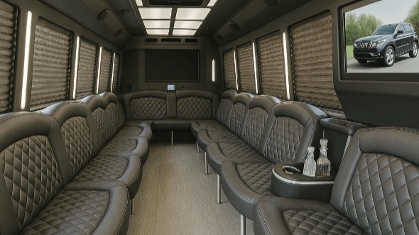 Interior of Vacaville Party Bus Company's 30 Passenger Party Bus in Vacaville