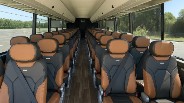 Interior of Santa Rosa Party Bus Company's 40 Passenger Charter Bus in Santa Rosa