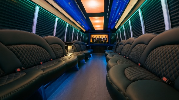 Interior of Concord Party Bus Company's 40 Passenger Party Bus in Concord