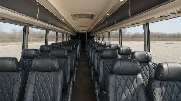 Interior of Santa Rosa Party Bus Company's 44 Passenger Charter Bus in Santa Rosa