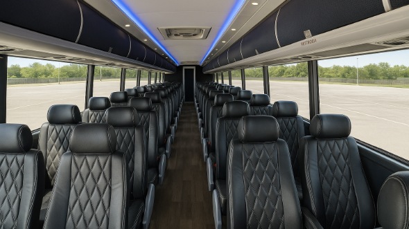 Interior of Santa Rosa Party Bus Company's 48 Passenger Charter Bus in Santa Rosa