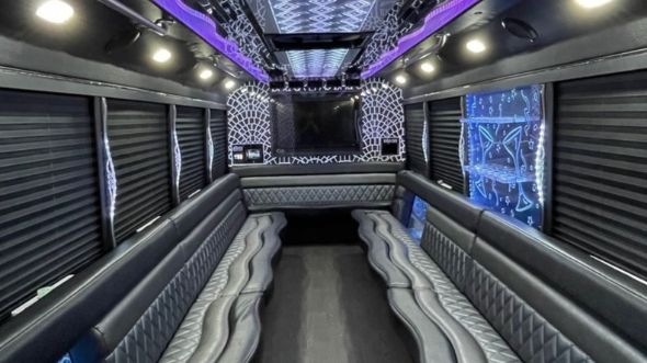 Interior of Concord Party Bus Company's 50 Passenger Party Bus in Concord