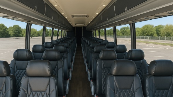 Interior of Santa Rosa Party Bus Company's 51 Passenger Charter Bus in Santa Rosa