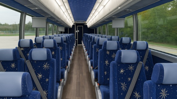 Interior of Santa Rosa Party Bus Company's 54 Passenger Charter Bus in Santa Rosa