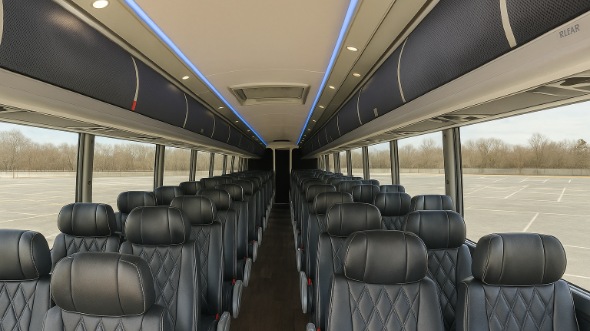 Interior of Santa Rosa Party Bus Company's 55 Passenger Charter Bus in Santa Rosa