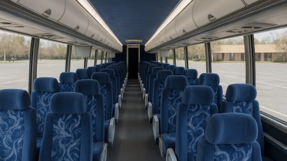 Interior of Santa Rosa Party Bus Company's 56 Passenger Charter Bus in Santa Rosa