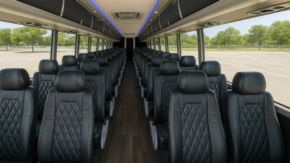 Interior of Santa Rosa Party Bus Company's ADA Charter Bus in Santa Rosa