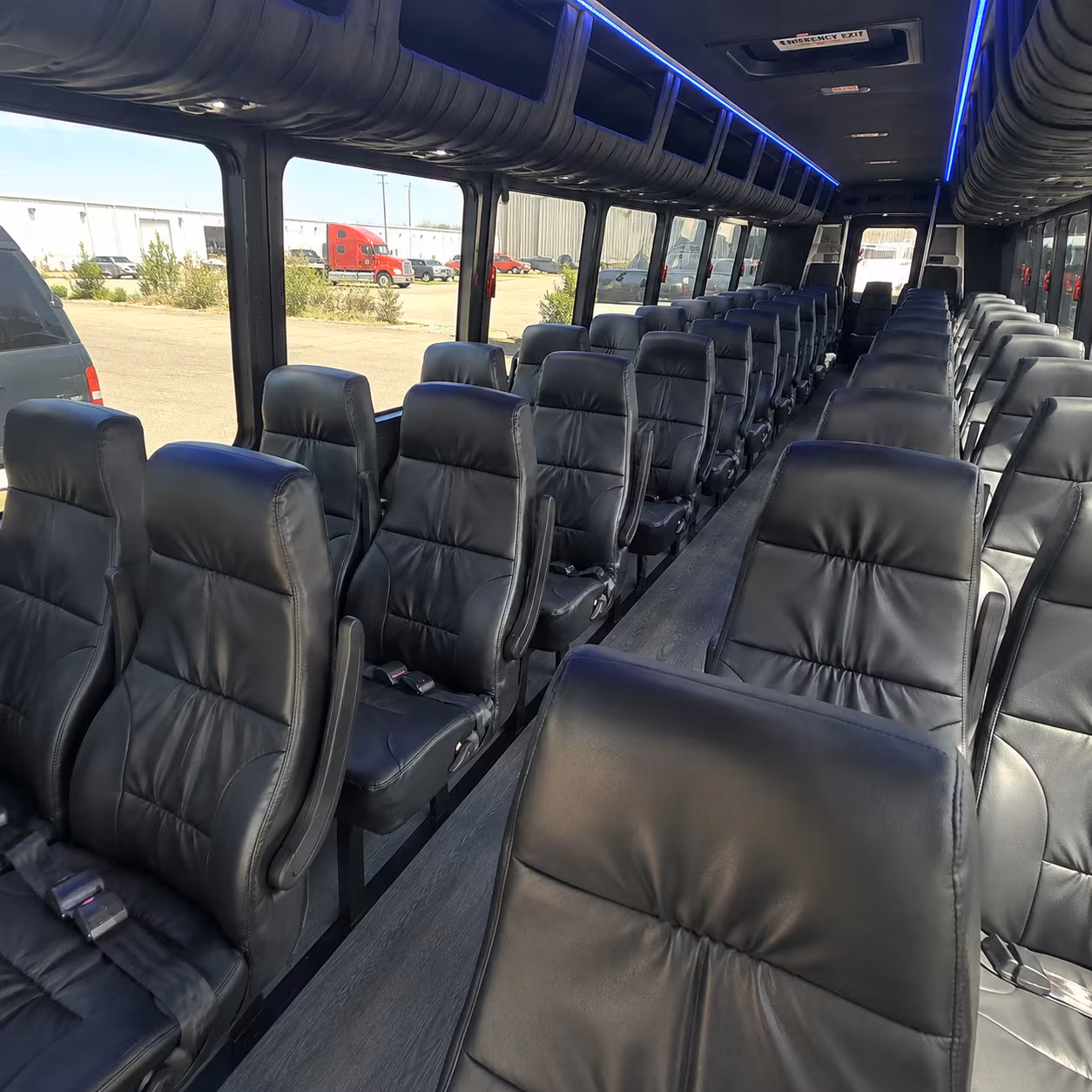 Santa Rosa Airport Shuttle & Transportation party bus interior